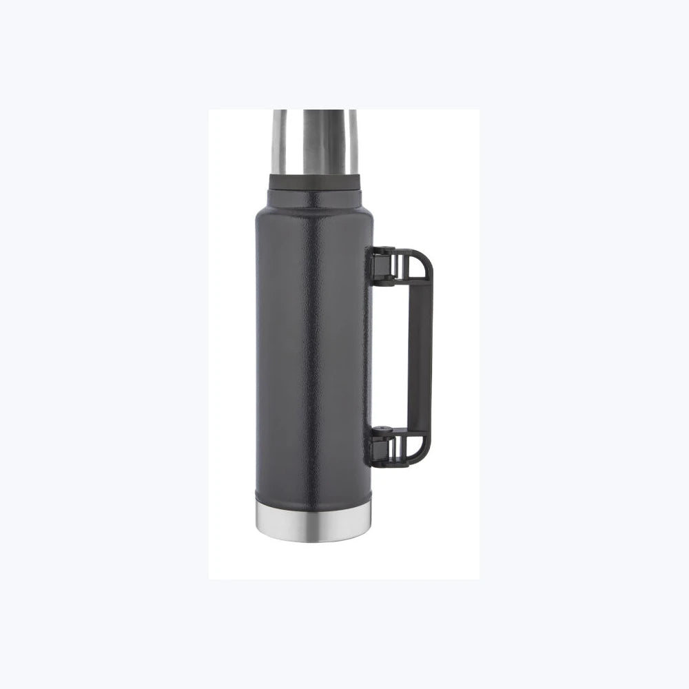 Bardaklı Termos 1.450 ml Siyah logo baskılı promosyon termos