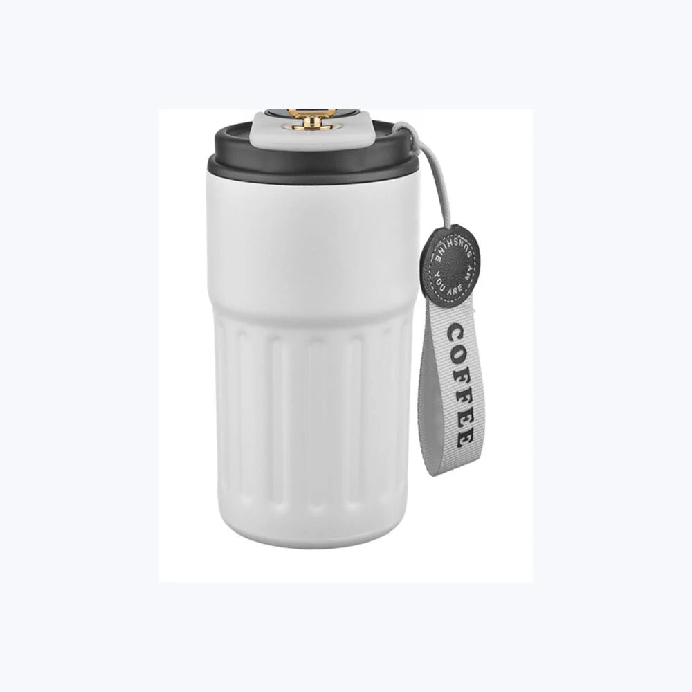 Termos 440 ml. Beyaz logo baskılı promosyon termos