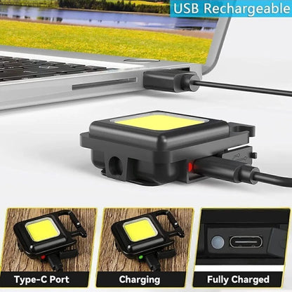 Kare Mini Şarjlı 3 Fonksiyonlu Mıknatıslı LED Işık