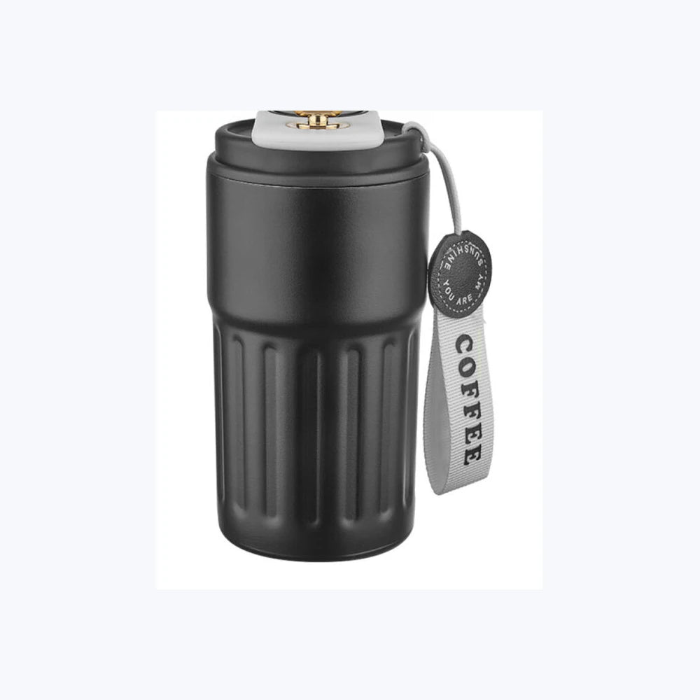Termos 440 ml. Siyah logo baskılı promosyon termos