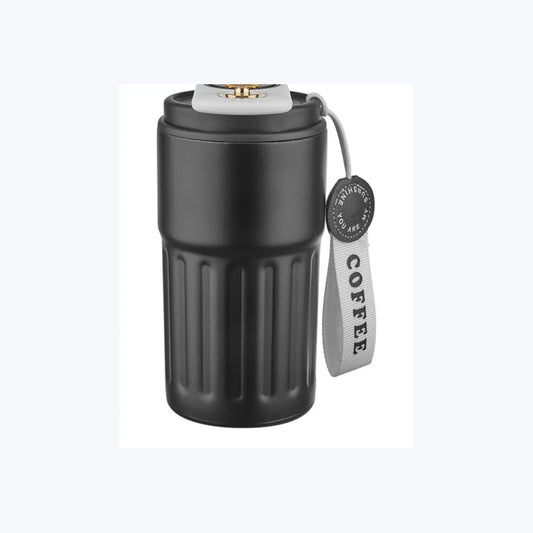 Termos 440 ml. Siyah logo baskılı promosyon termos