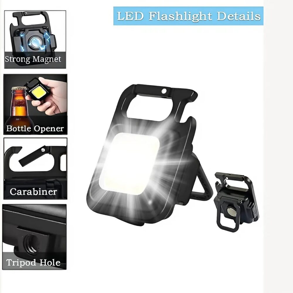 Kare Mini Şarjlı 3 Fonksiyonlu Mıknatıslı LED Işık